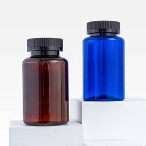 בקבוק גלולה חום עמיד אור אדום עם כיסוי אריזת כובע כסף כתום עבור תרופות ואגירת ויטמין - Product Image 3