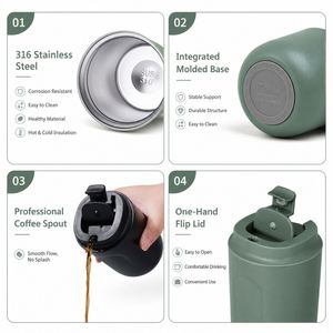 Gobelet isotherme en acier inoxydable personnalisé avec logo, 220 ml, 380 ml, tasse de voyage portable, thermos d'extérieur avec couvercle - Product Image 4