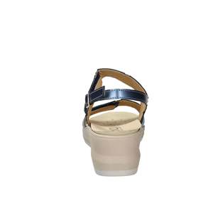 Sandalo con Zeppa Cinzia Soft da Donna in Pelle Blu Stile Estivo - Product Image 3