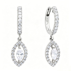 18K Gold HPHT CVD Lab Created Diamond <b>Stud</b> <b>Earrings</b> Marquise Cut VVS Custom <b>Fine</b> Jewelry Wholesale - Product Image 3