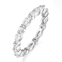 CAOSHI venta al por mayor caliente estilo contratado corte Marquesa Zirconia cúbica pequeños anillos de dedo para fiesta anillos chapados en plata mujeres