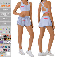 Ensemble de sport personnalisé sur mesure pour femme : ensemble de yoga ajusté avec soutien-gorge de sport à dos croisé zippé et short cycliste pour la course