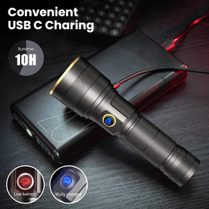 2025 mới 1000m <span class=keywords><strong>Laser</strong></span> trắng dài Phạm vi tự vệ không thấm nước di động có thể sạc lại LED chiến thuật đèn lồng ngọn đuốc ánh sáng đèn pin - Product Image 2