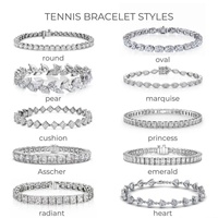 Vente en gros de bijoux en or 14 carats, bracelet pavé en forme de trombone, bracelets et joncs en diamants de laboratoire, bijoux de mode