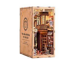 Nuevo Sujetalibros con Diseño de Gato en el Callejón, Modelo de Casa Japonesa en Miniatura 3D, Hecho a Mano y Ensamblado - Product Image 2