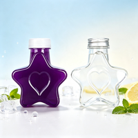 Bouteille en plastique jetable Guchang 50ml 250ml en forme d'étoile avec étiquette sérigraphiée et couvercle en aluminium pour emballage de boissons et jus – Vente en gros