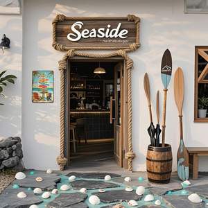 لافتة ديكور جداري للشاطئ الاستوائي-لوحة تزلج ملونة للمنزل والمكتب والمنزل ، لوحة فنية مثالية لجدار الشاطئ وديكور ركوب الأمواج 12 "* 8" - Product Image 5