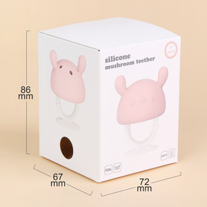 Sinh thái thân thiện nhỏ dễ thương hình dạng thỏ Teether lỗ thoáng khí bé <span class=keywords><strong>Silicone</strong></span> cảm giác Teether với xử lý - Product Image 6