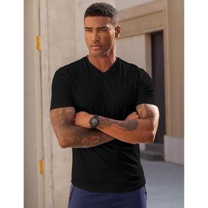 Camiseta Deportiva de Manga Corta con Cuello en V para Hombre FOXA, de Secado Rápido, Tejida, Ajustada, para Gimnasio y Entrenamiento - Product Image 5