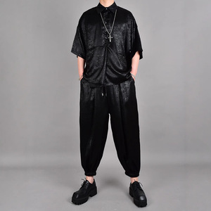 Kemeja Pria Lengan Setengah Bahan Katun Jacquard Solid Musim Panas 2025 Nepal, Model Korea Trendi, Longgar Kasual - Product Image 3