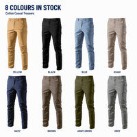 Pantalon décontracté pour homme en coton, coupe droite, taille mi-haute, multi-poches, infroissable, chaud, automne-hiver, 7 tailles, pour acheteurs en gros