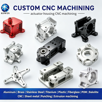 Boîtier d'actionneur usiné CNC en aluminium anodisé de haute précision avec support de roulement pour composants robotiques industriels robustes