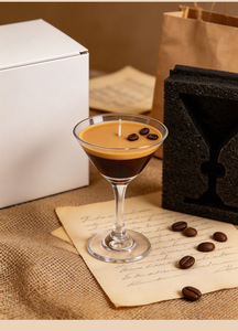 Vela Aromática de Lujo con Aroma a Café Americano Helado y Martini, Vela de Cera en Vaso para Aromaterapia - Product Image 2