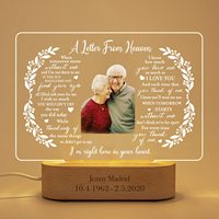 Cadeaux personnalisés de sympathie pour la perte de maman, cadres photo personnalisés en mémoire de personnes chères, plaque commémorative avec texte, veilleuse