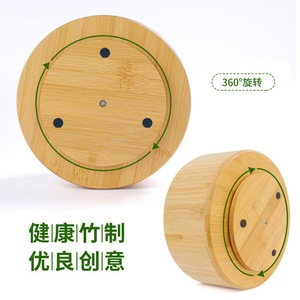 Bamboo <b>Rotating</b> Pen Holder With Compartments 360 Degree <b>Desk</b> Storage For Office And Study - Product Image 2