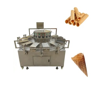 Automatic Gas Thin Waffle Cone Machine Production Line Egg Roll Biscuit Cookie Making Forming Machine