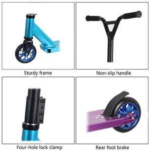Stunt Scooters <span class=keywords><strong>Freestyle</strong></span> <span class=keywords><strong>Deck</strong></span> <span class=keywords><strong>de</strong></span> haute qualité avec 2 roues en Pu Kick Stunt Scooters pour adolescents et adultes - Product Image 5