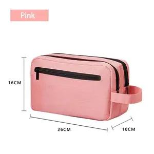 Black Zipper Polyester Pouch Cosmetic Makeup Bag Organize Custom Logo Travel Cylindroid Pouch Storage Bags For Pen Pencil Tool