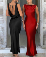 Vestido de Noche Largo Elegante con Abertura en la Espalda y Corte Ajustado - ¡Gran Oferta!