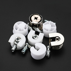 Connecteur de plateau trois-en-un en alliage d'aluminium avec vis de support pour quincaillerie de meuble et étagère - Product Image 1