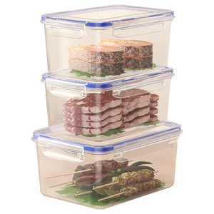Rectangular Thickened Transparent Plastic Food Storage Container Large Capacity Clip On Lid For Refrigerator Travel Use - Product Image 2