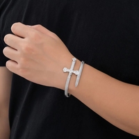 Nouvel ensemble de bracelets épée de la justice pour homme, accessoire hip-hop, avec zircon et diamants, bijoux de mode personnalisés