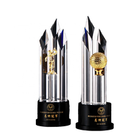 Balle de Golf en métal personnalisée haut de gamme Base noire trophée personnalisé honneur trophée en cristal Transparent cadeau Souvenir
