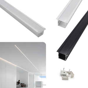 Profil <span class=keywords><strong>Led</strong></span> noir 2020A profilé en alliage d'aluminium 6063 encastré plafond en béton a mené la lumière linéaire - Product Image 1