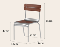Chaise de restaurant réglable en hauteur en chêne de couleur brun foncé au design industriel pour la maison, le bar, le bureau, la salle à manger, avec cadre en métal chromé, utilisable en extérieur