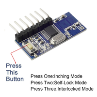Module récepteur RF sans fil 433 MHz avec code d'apprentissage, décodeur, sortie 4 canaux, kit DIY pour encodage de télécommande 1527