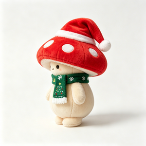 Peluche personnalisable en forme de champignon Amanita mignon pour l'hiver, jouet doux et confortable pour les fêtes de Noël - Product Image 3