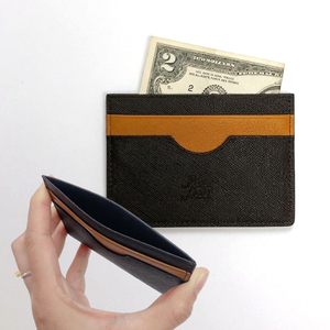Portefeuille porte-cartes en cuir véritable Saffiano MA3 fabriqué en Corée, pochette minimaliste pour cartes de visite, sac de rangement quotidien portable en cuir - Product Image 6