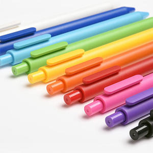 Meilleurs stylos à bille en plastique en gros, bon marché, multicolores, avec revêtement en caoutchouc, logo personnalisé rétractable OEM pour la papeterie scolaire - Product Image 4