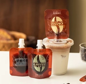 Monouso sacchetto per beccuccio liquido sigillato smerigliato trasparente per caffè e succo concentrato di imballaggio a goccia di ghiaccio liquido freddo infuso - Product Image 3