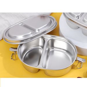 DFU163 Lonchera a Prueba de Niños y Estudiantes con 2 Compartimentos Sellados con Anillo de Silicona y Tapas con Cierre, Organizador de Alimentos - Product Image 2