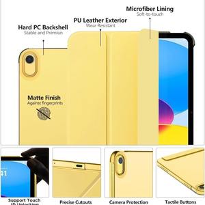 Étui pour tablette iPad 11e génération, étui rigide semi-transparent en PC à trois volets, couverture complète, étui anti-chute pour tablette - Product Image 3