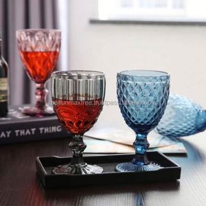 Copa de Vino de Cristal Transparente Personalizada al por Mayor, Color Rosa y Azul, Estilo Americano Clásico, Doble Pared, 320ml/350ml - Product Image 4