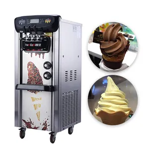 Machine à crème glacée commerciale à 3 saveurs