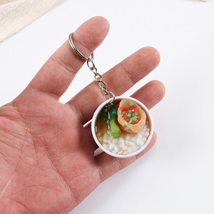 โมเดลชามข้าวจำลองขนาด 4 ซม., พวงกุญแจจานชามลายครามสีน้ำเงินและสีขาว, ของเล่นอาหารจีนจำลองขนาดเล็ก - Product Image 4