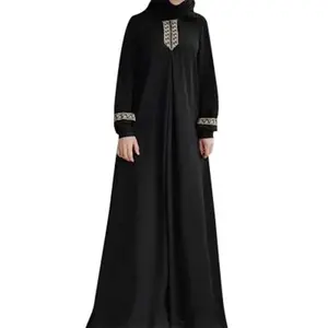 Arabische Islamitische Vrouwen Kleding Moslim Vrouwen Jurk Thobe Dubai Jurk Kaftan Polyester Oem Service Dubai Abaya Midden Oosten Reliëf