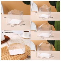 Boîte de transport en plastique jetable personnalisée de 2 3 4 pouces pour desserts, tranche de gâteau, boulangerie, emballage de pâtisserie à prix d'usine avec base en carton