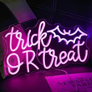 Halloween Trick Treat Bat Lumière <span class=keywords><strong>LED</strong></span> 42.9 <span class=keywords><strong>cm</strong></span> X 23.9 <span class=keywords><strong>cm</strong></span> pour Salons Centres Commerciaux Arrière-Cours Décor Enseigne Au Néon - Product Image 4