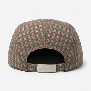 Casquette de course unisexe réglable en flanelle et polyester à rayures, avec logo appliqué, pour le bien-être d'entreprise, fabrication OEM/ODM, commande en gros - Product Image 5