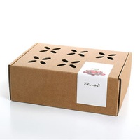 Emballage de cerises, boîte pliable pour le déjeuner à emporter, en kraft brun personnalisé, matériaux recyclés écologiques, laminage mat, gaufrage