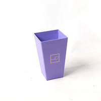 Petite boîte à fleurs en carton auto-élevable avec logo en feuille d'or et pelliculage mat, boîte cadeau pour bouquets, boîte à fleurs portable pour fleuristes