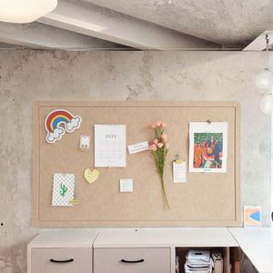 Tablero de Corcho Plegable de Fieltro Loonde, Pequeño, 2'x4', Diseño Bohemio, Autoadhesivo para Paredes, Decoración de Aniversario - Product Image 3