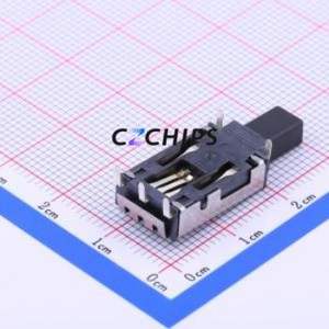 ELUMEETHQ6C12 Push Button Switch Through hole Switch Single Pole Double Throw Self-Locking Rectangle Button Right Angle Insert - Product Image 2