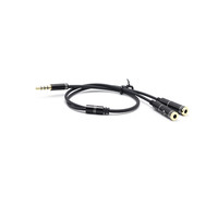 Câble audio adaptateur Y pour casque d'écoute 3.5mm