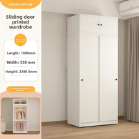 Armoire Pliante Moderne en Acier Simple avec 2 Étagères, Design Écologique, Multi-Portes, Autoportante, Poignées Métalliques, Rangement pour Chambre et Balcon