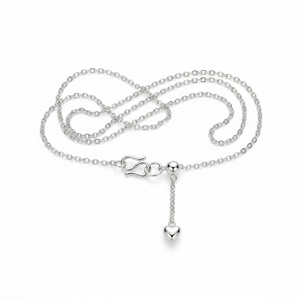 Glam High End Polished White Pt950 Fine Adjustable Minimalist Pendant Chain Unisex Daily <b>Stack</b> Gift Platinum Jewelry - Product Image 4